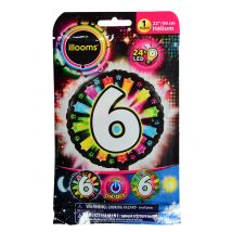 Ballon aluminium chiffre 6 multicolore LED Illooms 50 cm - Couleur Multicolore