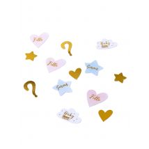 100 Confettis pour Fille ou pour Garçon rose bleu et or 2-3,5 cm - Couleur Multicolore