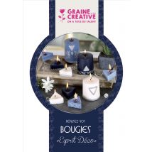 Kit création de bougies géométriques blanches et bleues - Couleur Blanc