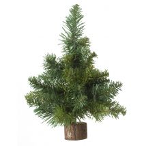 Sapin de table vert sur rondin 25 cm - Couleur Vert