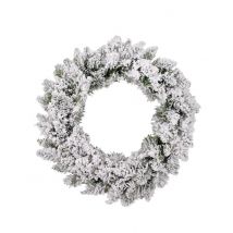 Couronne de sapin enneigée 30 cm - Couleur Blanc