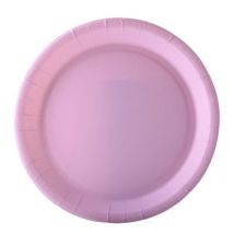 10 Assiettes en carton rose pastel 22 cm - Couleur Rose