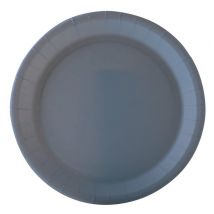 10 Assiettes en carton gris 22 cm - Couleur Gris