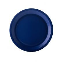 10 Assiettes en carton bleu marine 22 cm - Couleur Bleu foncé