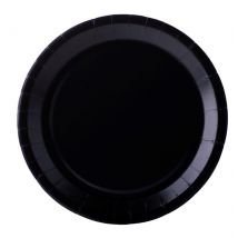 10 Assiettes en carton noir 22 cm - Couleur Noir