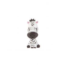 Figurine en résine Zèbre 3 cm x 2,5 cm - Couleur Blanc