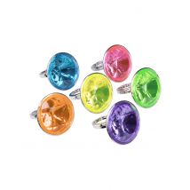 6 Bagues diamants 3 cm - Couleur Multicolore