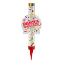 Fontaine lumineuse Happy Birthday 12 cm - Couleur Multicolore