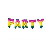 Ballons aluminium lettres Party arc-en-ciel 3 m - Couleur Multicolore