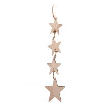 Décoration à suspendre étoiles en bois 44 cm - Couleur Bois