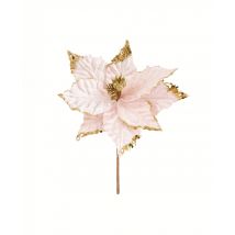 Fleur de Noël rose et dorée 32 cm - Couleur Rose