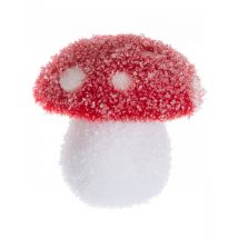 Décoration champignon à pois 8 cm - Couleur Rouge