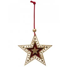 Suspension pour sapin étoile dorée 10 cm - Couleur Or