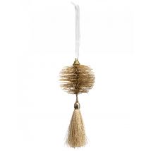 Suspension pompon à paillettes dorées 14 cm - Couleur Or