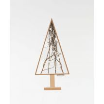 Sapin lumineux en bois naturel 72 x 35 cm - Couleur Bois