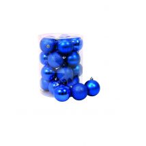 20 Boules de Noël bleu roi 8 cm - Couleur Bleu