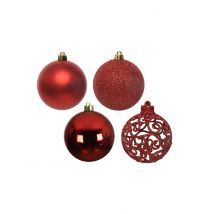 16 Petites boules de noël rouges 6 cm - Couleur Rouge