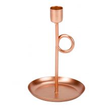 Bougeoir sur pied en laiton rose gold 16,5 cm - Couleur Rose