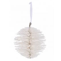 Boule de noël blanche pailletée 15 cm - Couleur Blanc