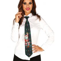 Cravate de Noël lumineuse et musicale - Couleur Vert