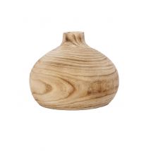 Vase arrondi en bois 18 x 21 cm - Couleur Bois