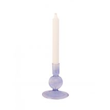 Bougeoir lilas en verre 11 cm - Couleur Violet / parme