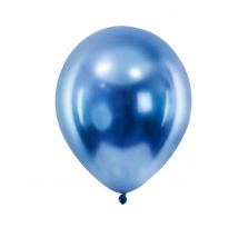 100 Mini ballons latex métallisés bleu foncé 13 cm - Couleur Bleu foncé