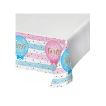Nappe en plastique Gender Reveal rose et bleue 137 x 259 cm - Couleur Rose