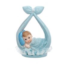 Figurine petit pour Garçon dans une écharpe bleue 11 cm - Couleur Bleu