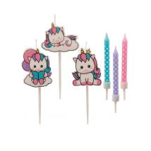 15 Bougies d'anniversaire Licorne pastel - Couleur Multicolore