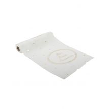 Chemin de table gaze de coton Mon Premier Anniversaire 28 cm x 5 m - Couleur Blanc