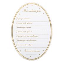 8 Cartes de souhaits blanches et dorées - Couleur Blanc