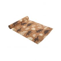 Chemin de table dinosaures suédine camel 28 cm x 3 m - Couleur Marron
