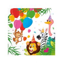 20 Serviettes en papier Jungle Balloons 33 x 33 cm - Couleur Multicolore