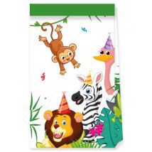 4 Sachets en papier Jungle Balloons 22 x 13 cm - Couleur Multicolore