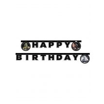 Guirlande en carton Happy Birthday Star Wars Galaxy 2 m - Couleur Noir