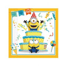 20 Serviettes en papier Minions 33 x 33 cm - Couleur Jaune