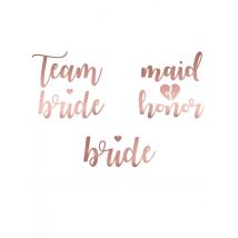 13 Tatouages éphémères Team bride rose gold - Couleur Rose