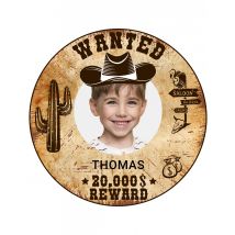 Disque en sucre personnalisable Wanted 20 cm