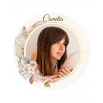 Disque en sucre personnalisable Boho 20 cm