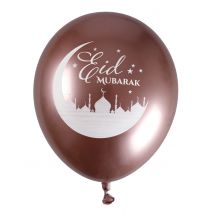 6 Ballons en latex Eid Mubarak rose gold 30 cm - Couleur Rose
