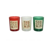 Coffret 3 bougies parfumées senteur de Noël - Couleur Rouge
