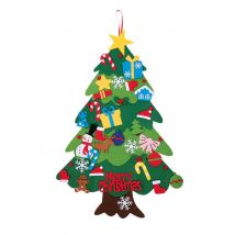 Sapin de Noël avec décorations à accrocher 67 x 100 cm - Couleur Multicolore