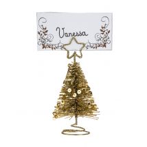 Marque places sapin doré 10 cm - Couleur Or