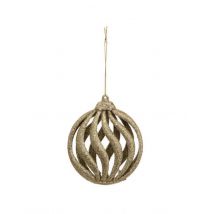Suspension boule ondulée 11,5 cm - Couleur Or