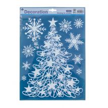Décoration pour vitres 24 x 41 cm - Couleur Blanc