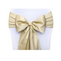 10 Nœuds de chaise en satin doré 2,75 m x 15 cm - Couleur Or