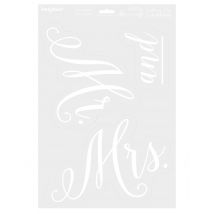 Autocollant pour voiture Mr and Mrs blanc - Couleur Blanc
