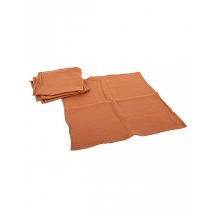 4 Serviettes en gaze de coton terracotta 40 x 40 cm - Couleur Marron