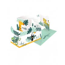 8 invitations avec enveloppes Get wild safari - Couleur Vert